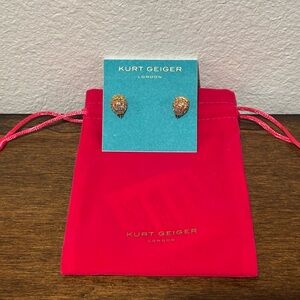 Kurt Geiger Gold Tone and Rainbow Stone Earrings